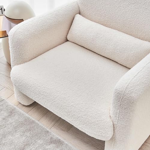 Beige Modern Accent Sofa Chair with Arms