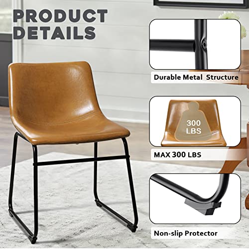 Minimalist Faux Leather Dining Chairs Set of 2