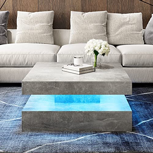 LED Coffee Table with 16-Color Light Feature