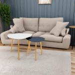 BAMEOS Bamboo Nesting Triangle End Tables Set