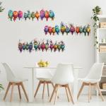 Colorful Bird Vinyl Wall Decals - 9 Pieces