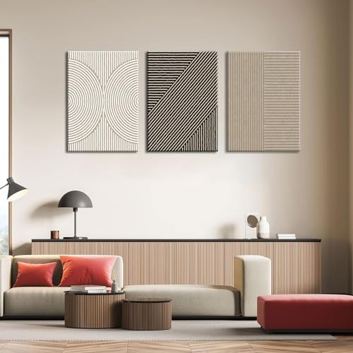 Set of 3 Minimalist Abstract Line Wall Art
