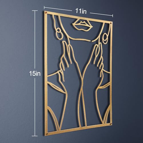 Gold Female Body Wall Art - 3 Pieces Set