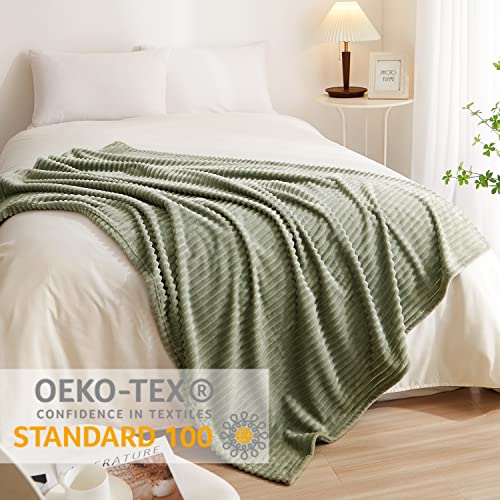 Sage Green Minimalist Throw Blanket, 50x60 inches