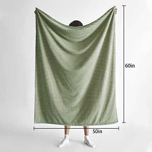 Sage Green Minimalist Throw Blanket, 50x60 inches