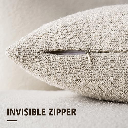 Set of 2 Textured Boucle Pillow Covers