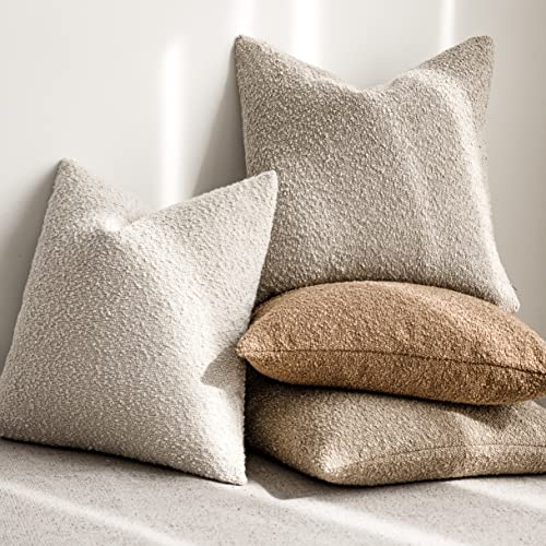 Set of 2 Textured Boucle Pillow Covers