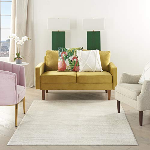 Ivory Beige Minimalist 6' x 9' Area Rug