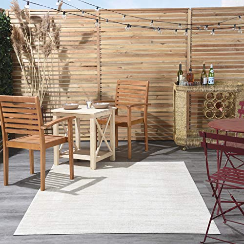 Ivory Beige Minimalist 6' x 9' Area Rug