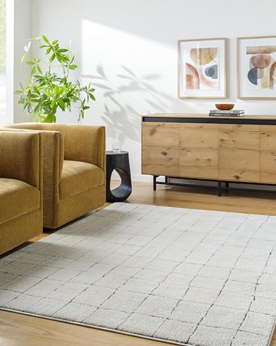 Cascade Minimalist Area Rug - Ivory, 5'3" x 7