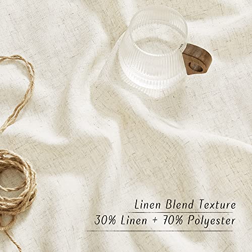 Natural Linen Grommet Top Curtains - Set of 2