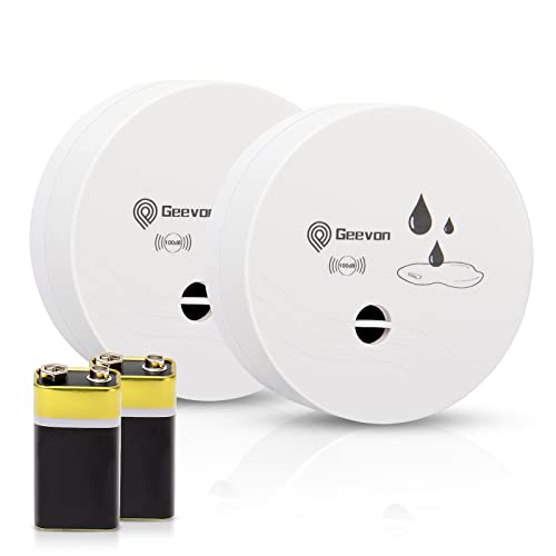 Geevon 2-Pack Water Leak Alarms, 100dB Sensors