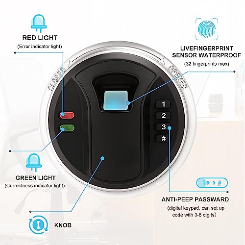 TIGERKING Biometric Fingerprint Home Security Safe