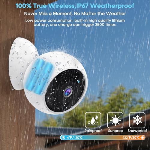 Wireless Outdoor Security Camera with AI Detection