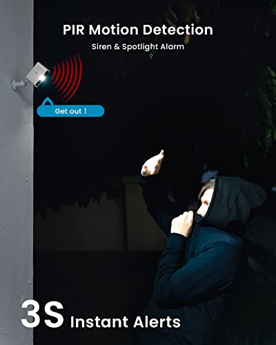 Wireless 2K Security Camera with Spotlight & Alarm