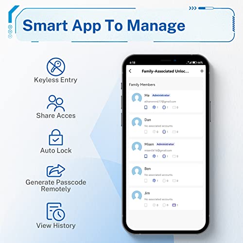 Kucacci Keypad Smart Door Lock with Fingerprint Access