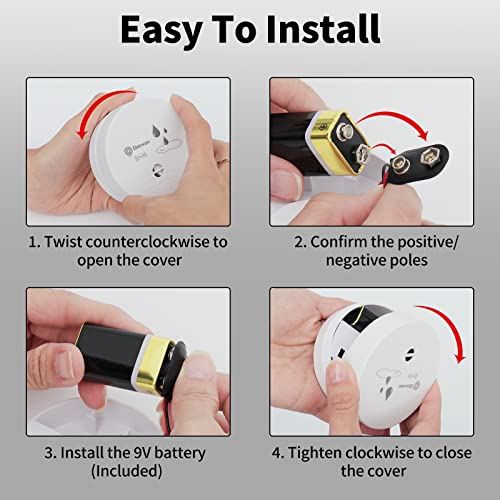 Geevon 2-Pack Water Leak Alarms, 100dB Sensors