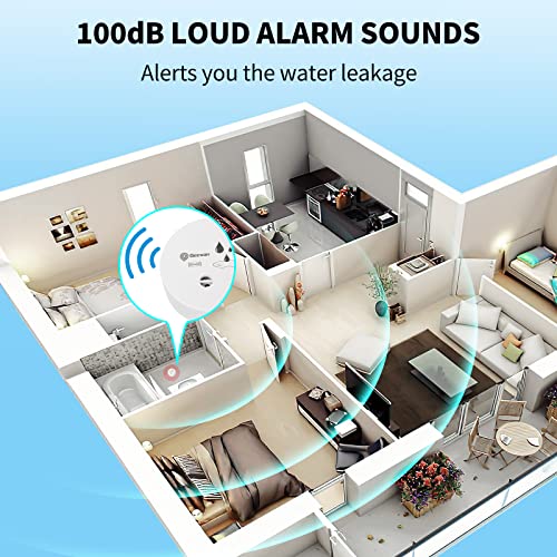 Geevon 2-Pack Water Leak Alarms, 100dB Sensors