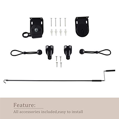 VICLLAX Patio Cordless Roller Shade, 8' x 8', Mocha