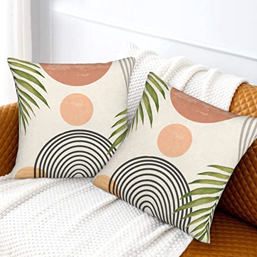Boho Sunset Pillow Covers Set: Mid Century Modern