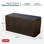 Brown Resin Deck Box for Patio Furniture Organization