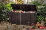 Brown Resin Deck Box for Patio Furniture Organization