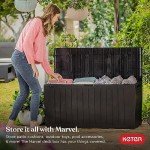 Brown Resin Deck Box for Patio Furniture Organization