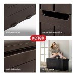Brown Resin Deck Box for Patio Furniture Organization