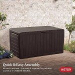 Brown Resin Deck Box for Patio Furniture Organization