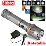 Tactical Rechargeable LED Flashlight Zoomable Torch