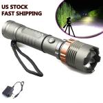 Tactical Rechargeable LED Flashlight Zoomable Torch