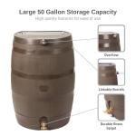 50-Gallon Rain Barrel with Brass Spigot