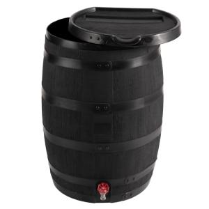 Eco-Friendly 55-Gallon Rain Barrel with Lid