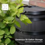 Eco-Friendly 55-Gallon Rain Barrel with Lid