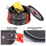 Compact REDCAMP Camping Cookware Mess Kit for Hiking