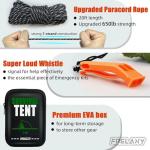 Compact 2-Person Emergency Survival Tent with Whistle