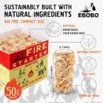 50 Natural Waterproof Fire Starters for Fireplace