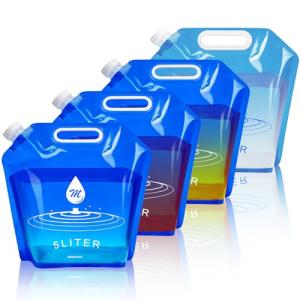 SOCATER 1.3 Gallon Foldable Water Container Bags