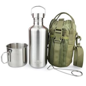 Stainless Steel 42oz Water Bottle with Cup Set