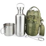 Stainless Steel 42oz Water Bottle with Cup Set