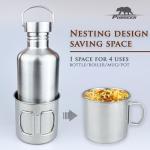 Stainless Steel 42oz Water Bottle with Cup Set