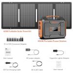 300W Portable Solar Generator with 60W Panel