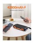 Portable Solar Charger with Power Bank & Flashlight