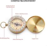 Compact Gold Metal Pocket Compass for Outdoor Adventures