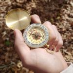 Compact Gold Metal Pocket Compass for Outdoor Adventures
