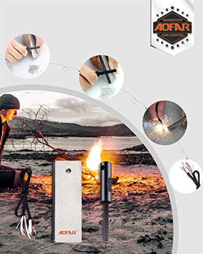 AOFAR Magnesium Fire Starter Pack for Preppers
