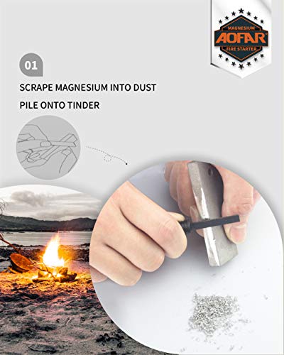 AOFAR Magnesium Fire Starter Pack for Preppers