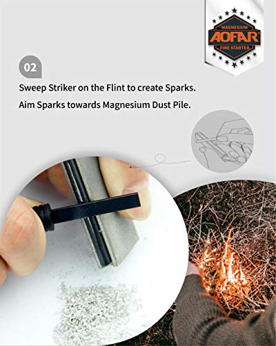 AOFAR Magnesium Fire Starter Pack for Preppers