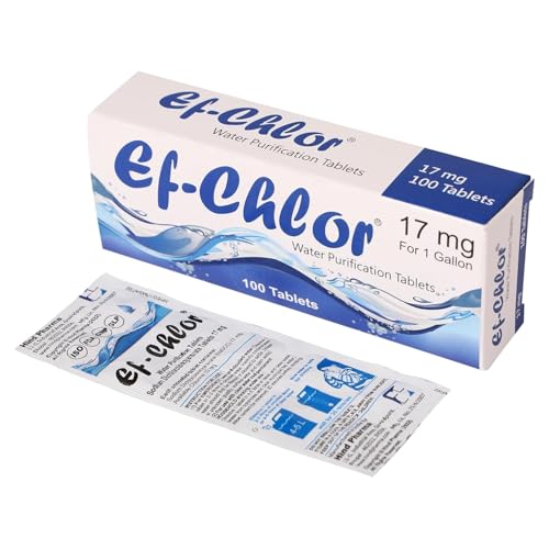 Ef-Chlor Water Purification Tablets - Emergency Prep, Travel, Camping
