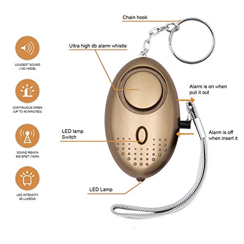 KOSIN Personal Alarm 3-Pack, 145DB Keychain Security